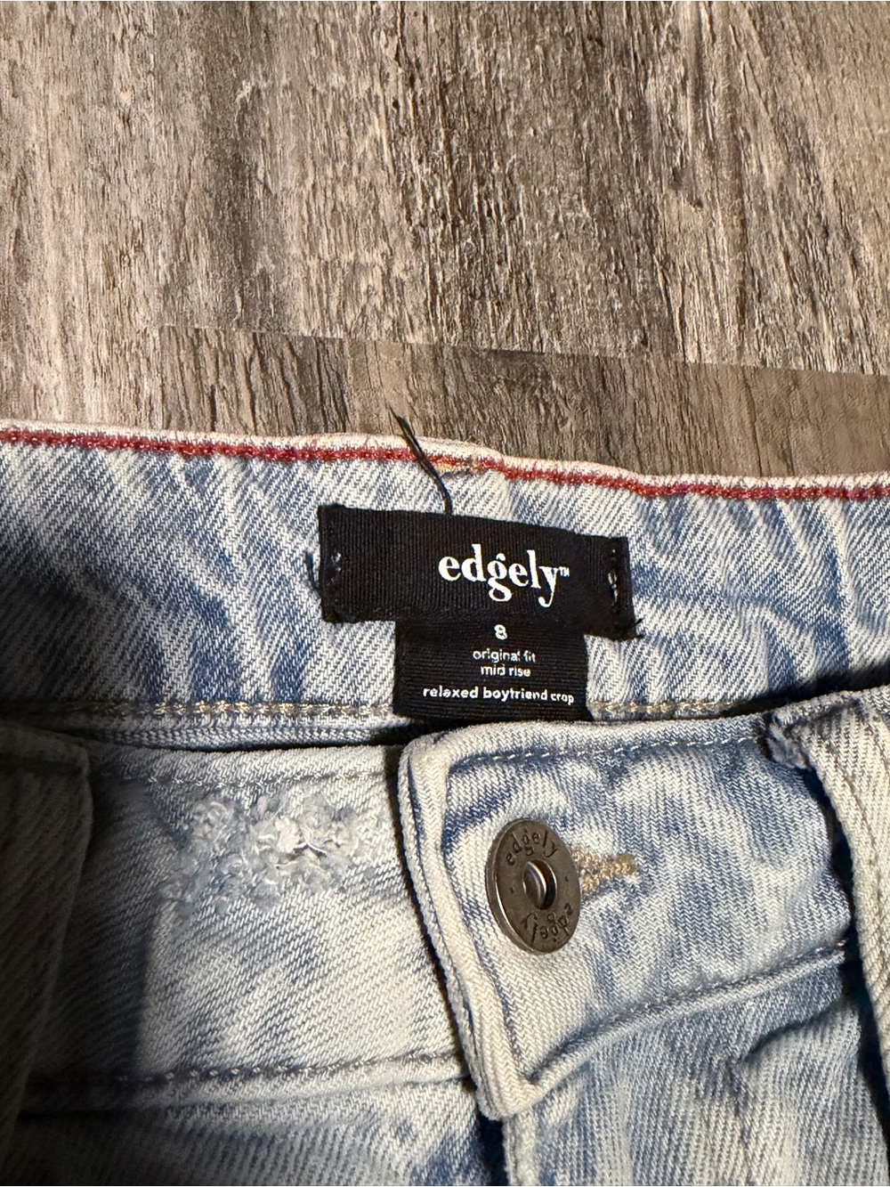 Edgy Light Blue Relaxed Boyfriend Crop Jeans